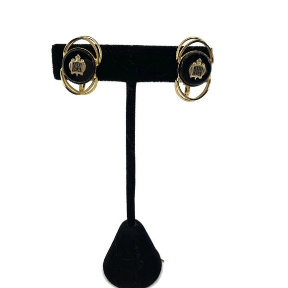 ABWA Gold & Black Clip On Earrings - Picture 7 of 7